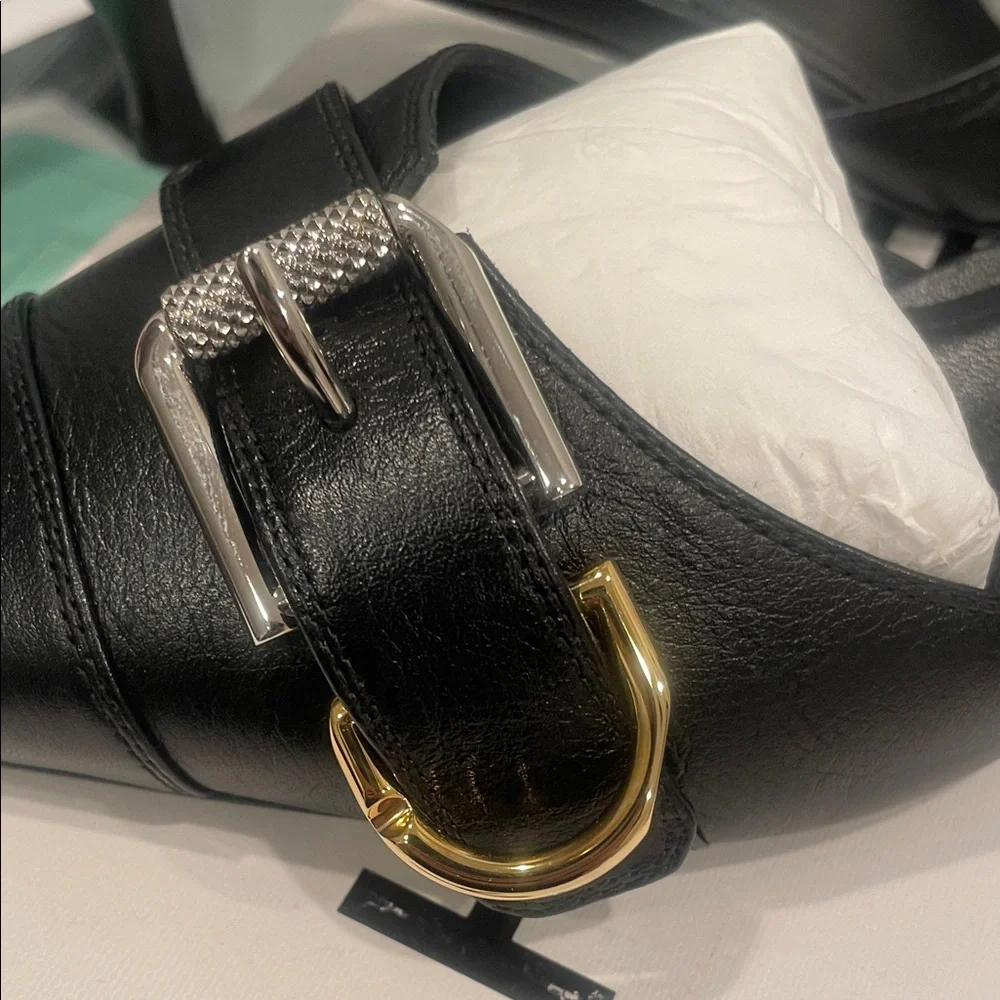 GIVENCHY Black Leather Slingback Heels . NWB SZ 38 - Picture 8 of 9